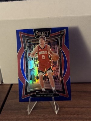 2024-25 Panini Select - Concourse Reed Sheppard #68 Blue Prizm (RC) Silver Rook