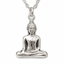 Buddha Pendant Necklace Chain Bhumisparsha Mudra Spiritual Ethnic Boho Jewellery