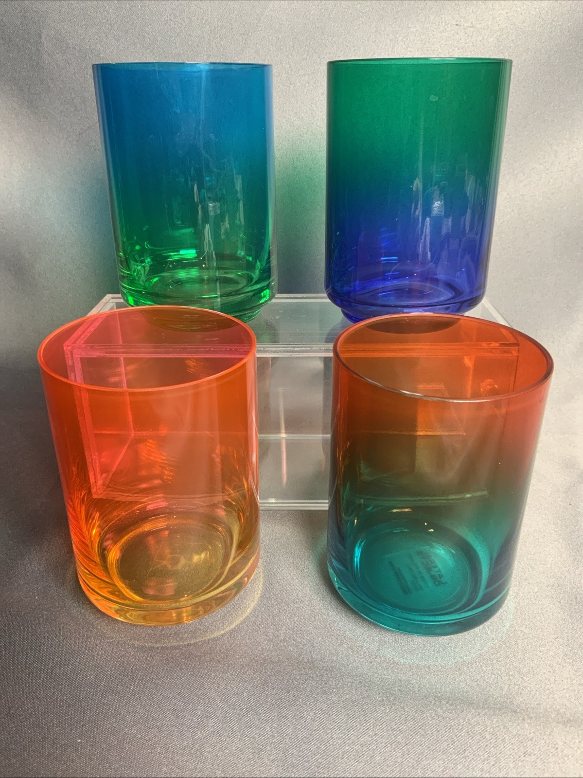 Set Of 4 Stefan Beckman’s Lateral Objects ‘Gradient Glass’ Hand Blown Tumblers