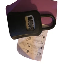 4 Digit Combination Key Safe Lock Box - Black/Gray