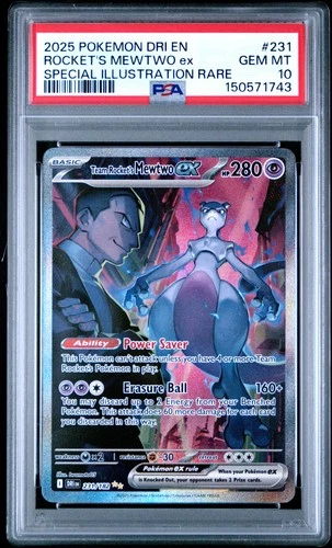 New Listing2025 POKEMON DRI EN-DESTINED RIVALS #231 TEAM ROCKET'S MEWTWO EX PSA 10