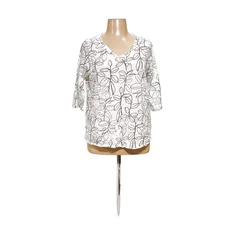 Cynthia Rowley White Graphic Print Blouse, Size 1X