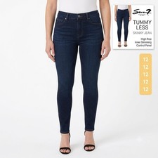 Seven7 Womens Tummyless High Rise Skinny Jeans Dark Wash Stretch Size 12 NWT