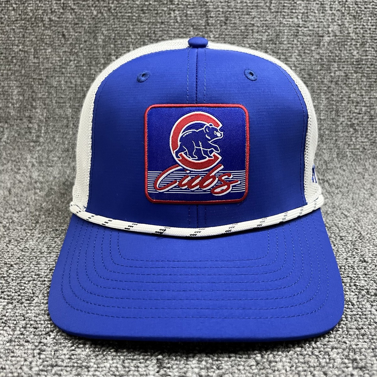 Chicago Cubs '47 Brand Hitch Rope Trucker Hat Blue White Mesh Snapback Cap