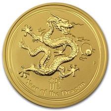 2012 P Australia 2oz. Gold Year Of The Dragon BU 5174.50 per troy oz