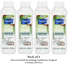 Suave Essentials Nourishing Conditioner, Tropical Coconut, 22.5 fl oz (4 Pack)