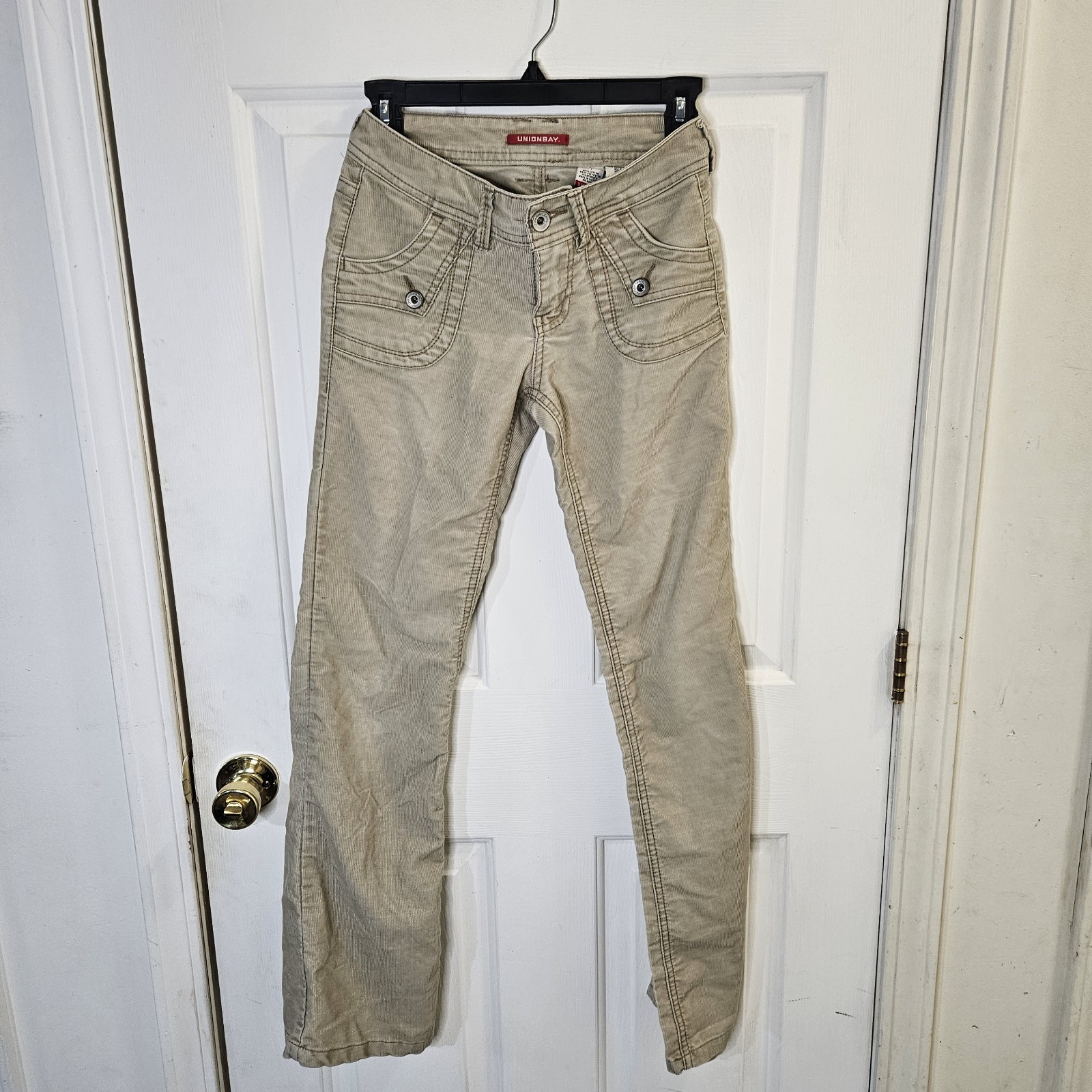 Unionbay Womens Corduroy Flare Pants Size 1 Stretch Low Rise Y2K Bootcut Grunge