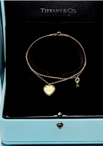 Please Return To Tiffany 18K Gelbgold Herz und Schlüssel Love Armband. Nagelneu - Bild 16 von 19