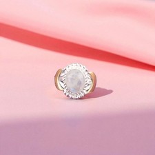 Rainbow Moonstone Stone Statement Bezel Ring Jewelry Size 7 925 Sterling Silver