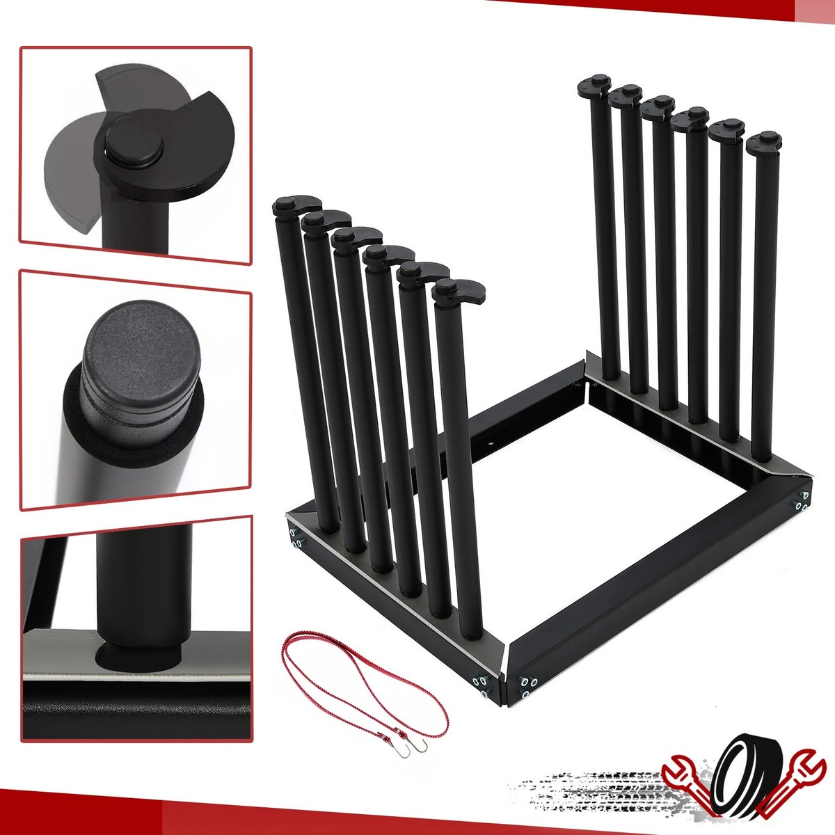 5-Lite Windshield Rack Truck Auto Glass Shop Transport w/ Rubber