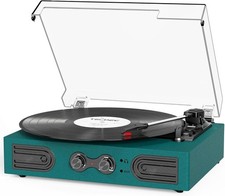 Vinyl Record Player with Built-in Speakers 3-Speed Vintage Record Player Support