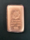 10 oz Copper .999 Fine Cast Bar Glines & Rhodes Reserve Brushed Finish Sealed