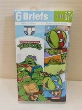 Teenage Mutant Ninja Turtles Boys Briefs Size 2T 3T Character Underwear 6 Pack