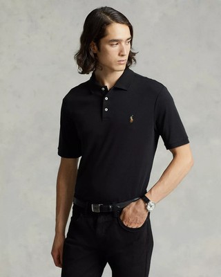 Polo Ralph Lauren Classic Fit Soft Touch Cotton Polo Shirt Black XXL yfe1426