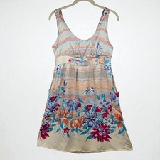 Yumi Kim Silk Dress Woman Small Babydoll Y2K Floral  Colorful Beachy Whimsycal
