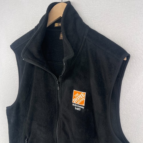 THE HOME DEPOT Vest Men L North Conway NH Employee Uniform Fleece Full Zip Black - Picture 5 of 13