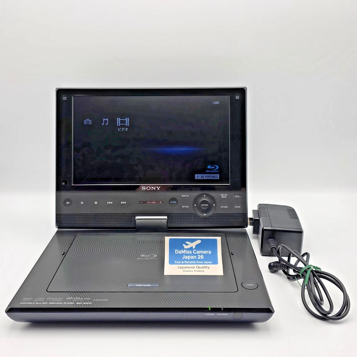 SONY　Blu-ray Sony Portable Blu-Ray DVD Player 9-in High-Res LCD (BDP-SX910/B