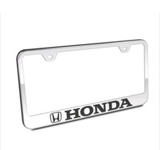 Automotive Gold For Honda License Plate Frame Polished Chrome Laser Black Etched Automotive Gold For Honda License Plate Frame Polished Chrome Laser Black Etched