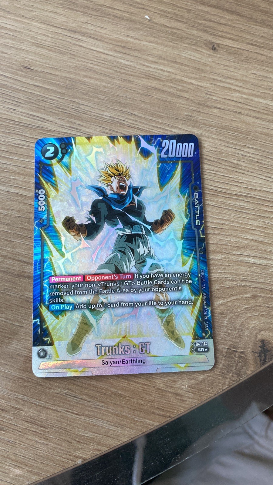 Tarjeta Mundial Dragon Ball Super Fusion - Trunks: GT FB04-114 SR Arte Alternat