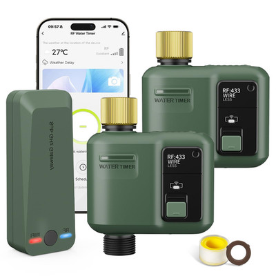 Shrivee Wifi Water Timer For Garden Hose 2 Pc Smart Sprinkler Controller 984Ft