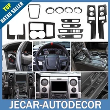 14pcs Carbon Fiber Full Kit Interior Trim Set Cover For Ford F150 Raptor 2009-14