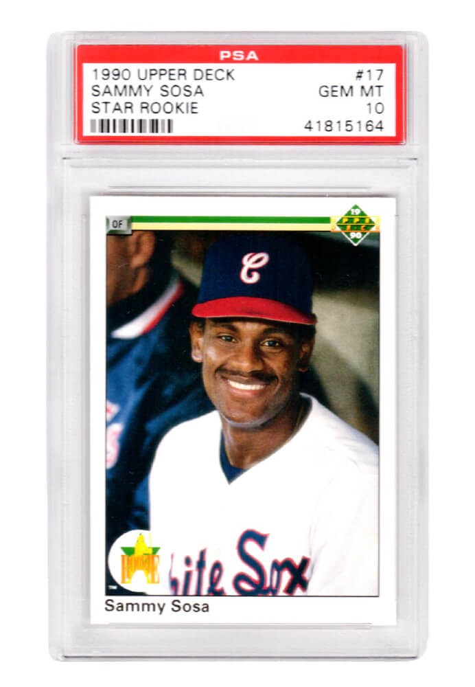 Sammy Sosa White Sox 1990 Upper Deck Baseball #17 RC Rookie Card PSA 10 GEM MINT