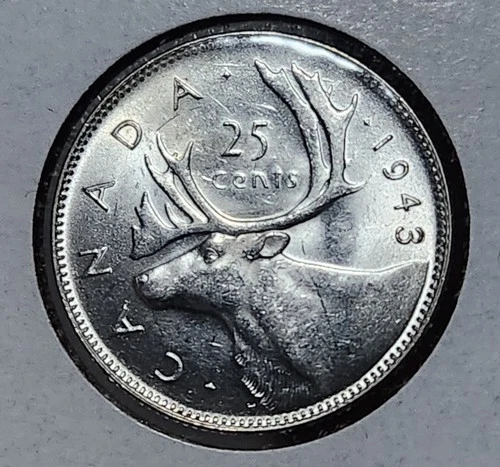 1943 CANADA QUARTER UNC BEAUTIFUL COIN 25 CENTS