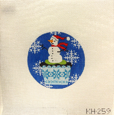 Snowman Handpainted Needlepoint Ornament KH-259 on 18 mesh