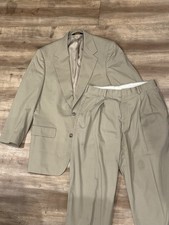 Vintage Brooks Brothers Brooksease Tan Men’s Suit Made In USA 40R 30W x 29L