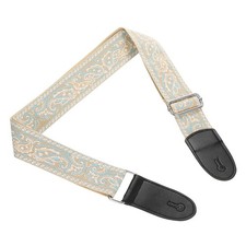 Guitar Strap, Adjustable Straps with Silver Buckle, Blue-White Pattern