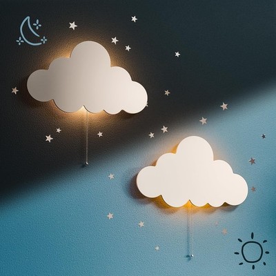 2 Pack Nursery Floating Cloud Wall Lamps by Tip Perk  OPEN BOX - UNUSED