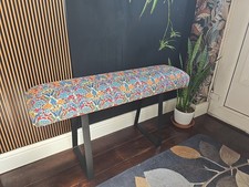 Vibrant William Morris Style Fabric - Handcrafted Stool - Modern Metal Legs