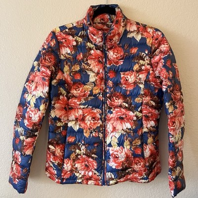 MAX&Co. MaxMara Down Quilted Puffer Jacket Packable Lightweight Floral Size 4