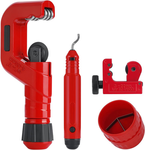 4-1 Tubing Cutter Set, Heavy Duty Pipe Cutter 1/4"-2" OD, Mini Pipe Cutter 1/8"-