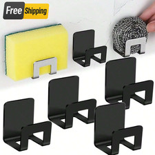 2pcs Stainless Steel Sponge Holder Sink Caddy Self  Adhesive Kitchen Drying Rack