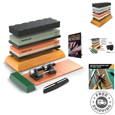 400/1000 and 3000/8000 Grit Whetstone with Bamboo Base - Perfect for Every Blade