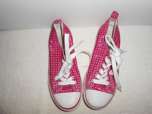 pink glitter canvas shoes