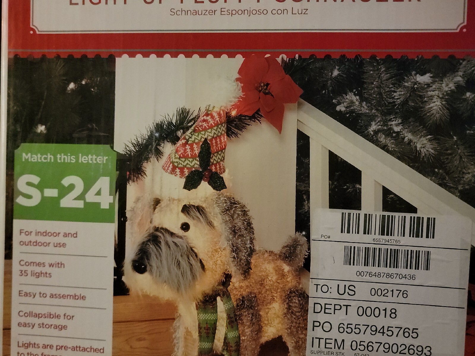 Holiday+Time+25inch+Lightup+Fluffy+Schnauzer+With+35+Lights+Indoor+or