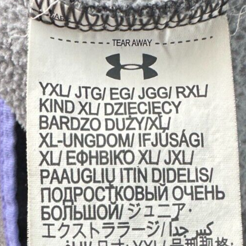 Under Armour Girl’s Youth Gray And Purple Pullover Hoodie - Picture 8 of 10