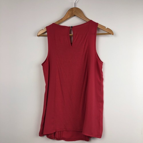 Ann Taylor LOFT Women's Scoop Neck Tank Top Shirt Keyhole Back Coral Size Small - Picture 3 of 5