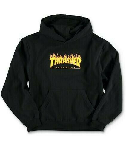 Thrasher Magazine Flame Logo LG Pullover Hoodie Sweatshirt 100% Fully Licensed - Picture 1 of 3