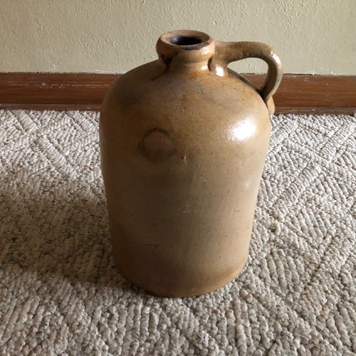 Brocca primitiva smalto sale chiaro di luna ceramica gres whisky grezzo vintage antica - Foto 20 di 24