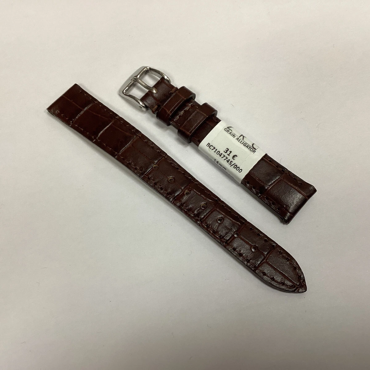 Bracelet De Montre En Cuir ZRC - Largeur 12 Mm - Cuir Veau Grain Lézard Noir - Neuf Avec étiquettes