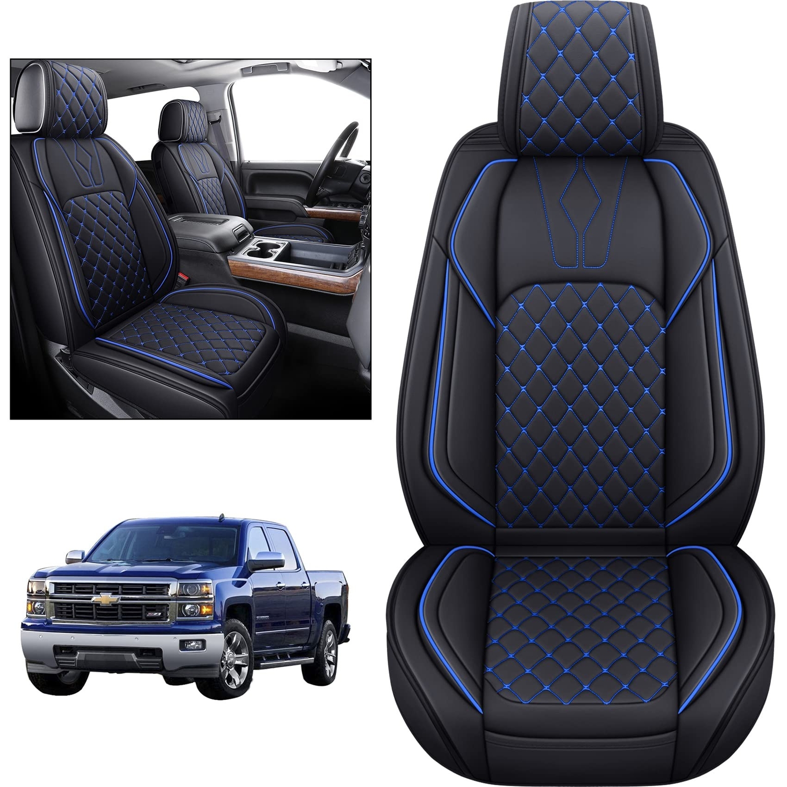 YIERTAI Car Seat Covers Compatible with Chevy Chevrolet Silverado GMC Sierra ...