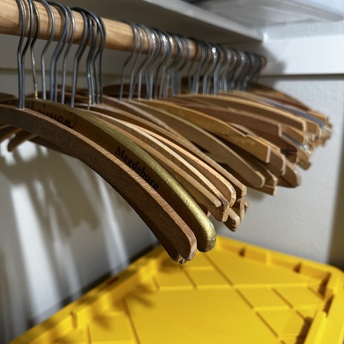 VTG USA Wood Clothing Hangers Ads Dry Cleaner Laundry 1940s-60s One Per Purchase