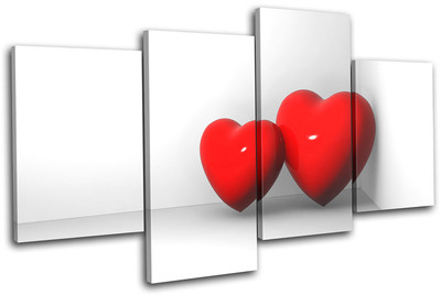 Hearts in Corner Love MULTI Leinwand Wand Kunst Bild drucken