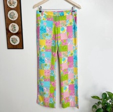 Vintage Lilly Pulitzer Patchwork Floral Straight Leg Pants size 2