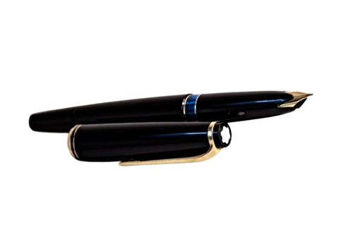 MONTBLANC 24 Meisterstuck Resin Fountain Pen 14 k Gold Wing Nib Germany - 第 3/14 張圖片