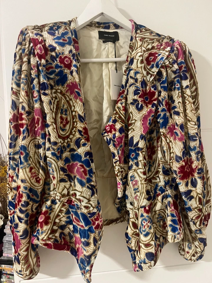 $1260 Isabel Marant Menelia Chaqueta Terciopelo Floral Seda talla FR40 (M-L) Foto 4 de 4