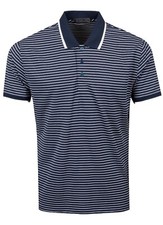 NWT G/Fore Perforated Wide Stripe Golf Polo Shirt TWLT Twilight Blue LARGE 120